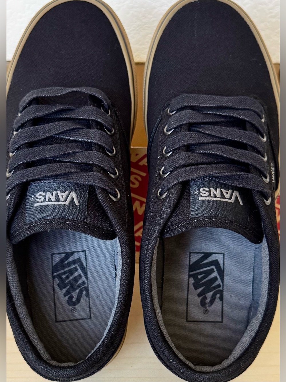 Vans Atwood Black Gum Canvas Sneakers Men’s Size 7 Low Top Skate Shoes EUC - Picture 4 of 10